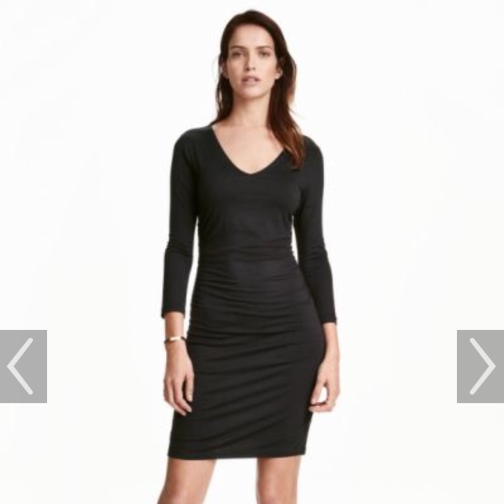 H&M Long sleeve black dress